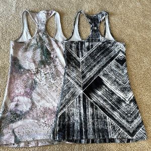 LOT OF 2 LULULEMON COOL IT RACERBACK TANKS SIZE 4. Both Rare prints.